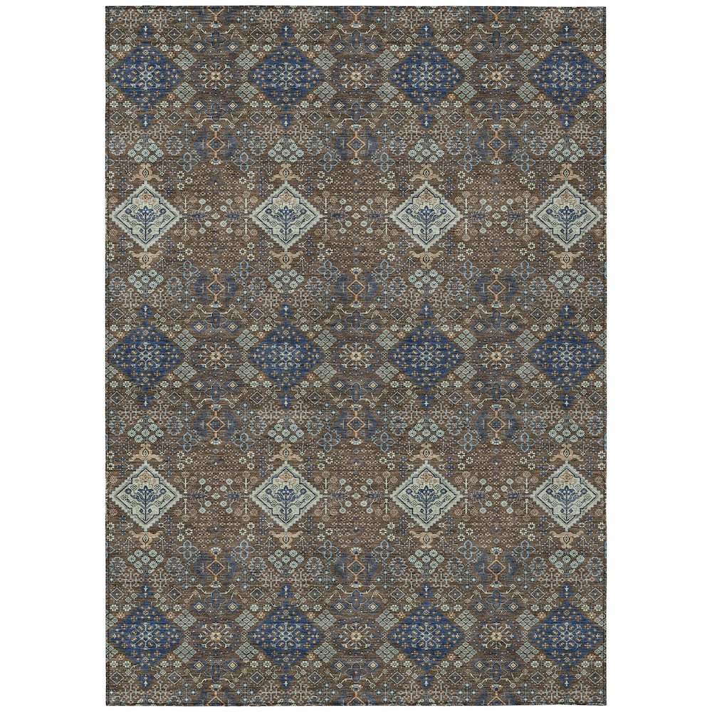 Machine Washable Indoor/Outdoor Chantille ACN2477 Brown 2'6" x 3'10" Rug. Picture 1