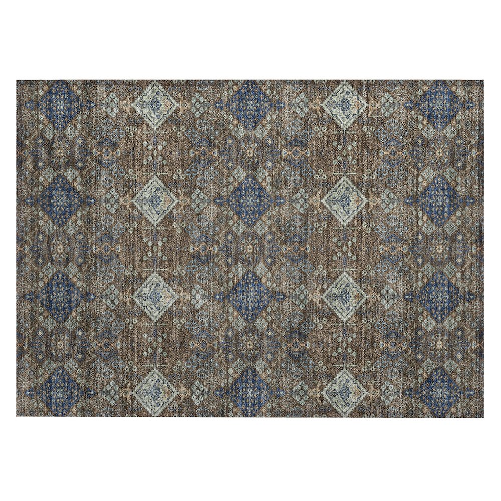 Machine Washable Indoor/Outdoor Chantille ACN2477 Brown 1'8" x 2'6" Rug. Picture 1