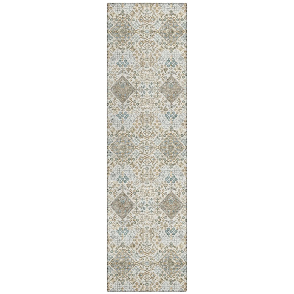 Machine Washable Indoor/Outdoor Chantille ACN2477 Ivory 2'3" x 7'6" Runner Rug. Picture 1