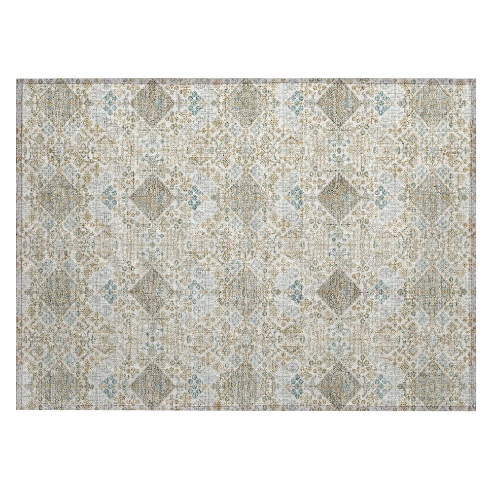 Machine Washable Indoor/Outdoor Chantille ACN2477 Ivory 1'8" x 2'6" Rug. Picture 1