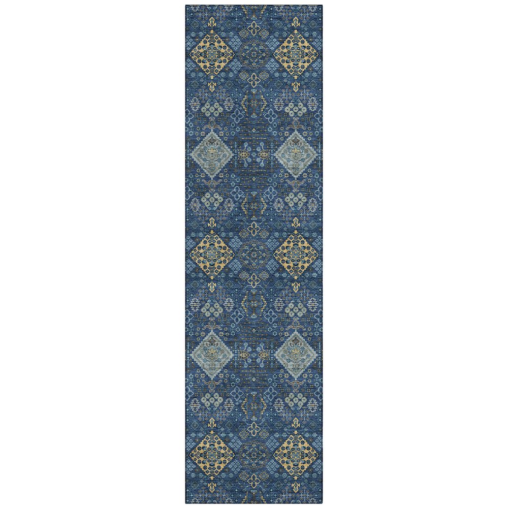Machine Washable Indoor/Outdoor Chantille ACN2477 Blue 2'3" x 7'6" Runner Rug. Picture 1