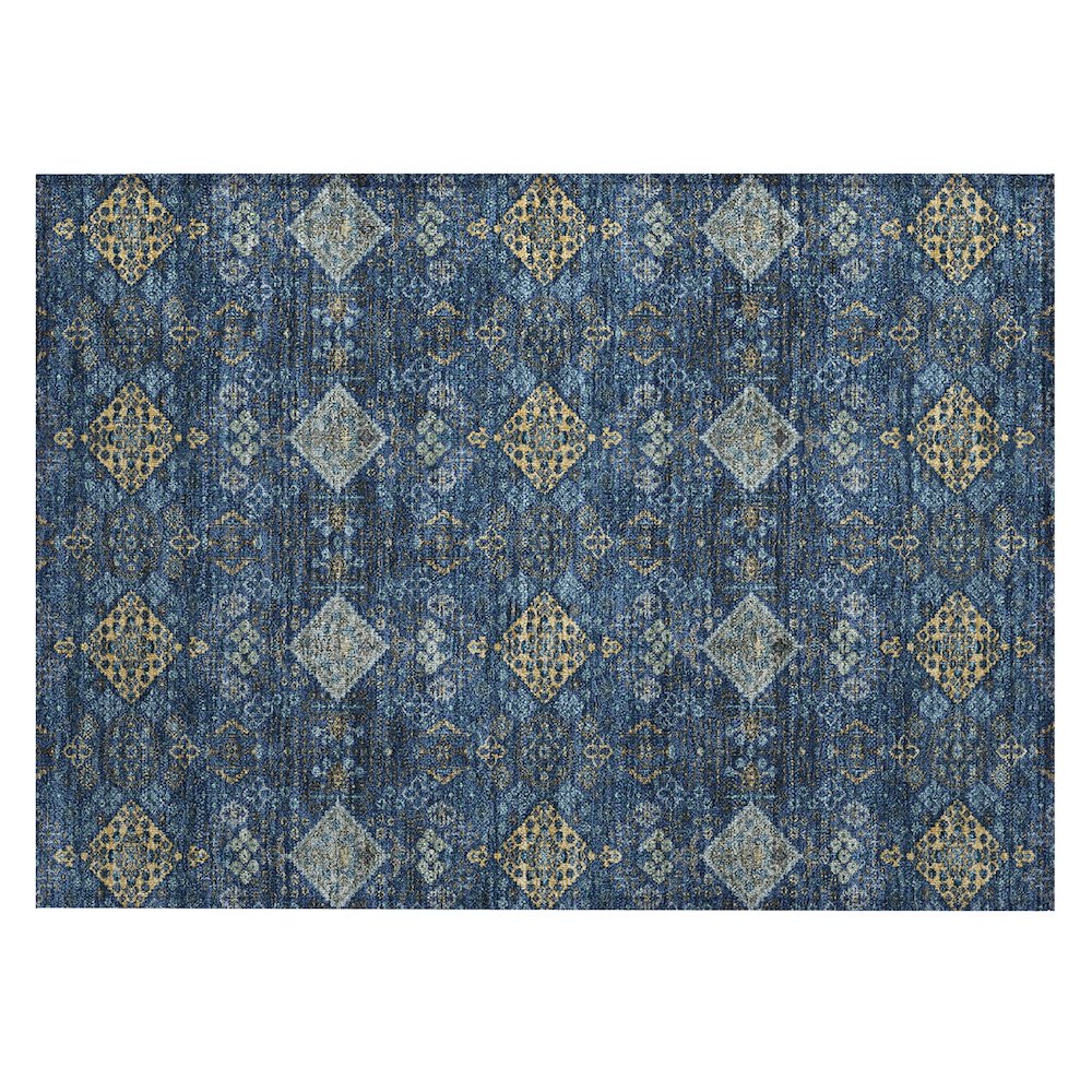 Machine Washable Indoor/Outdoor Chantille ACN2477 Blue 1'8" x 2'6" Rug. Picture 1