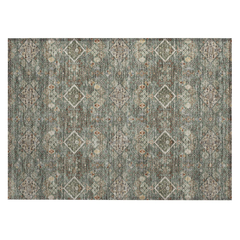 Machine Washable Indoor/Outdoor Chantille ACN2478 Green 1'8" x 2'6" Rug. Picture 1