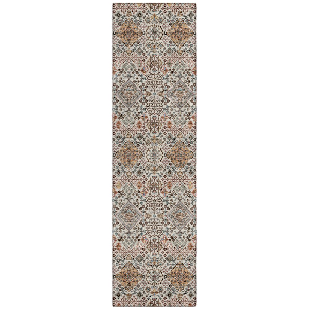 Machine Washable Indoor/Outdoor Chantille ACN2478 Brown 2'3" x 7'6" Runner Rug. Picture 1