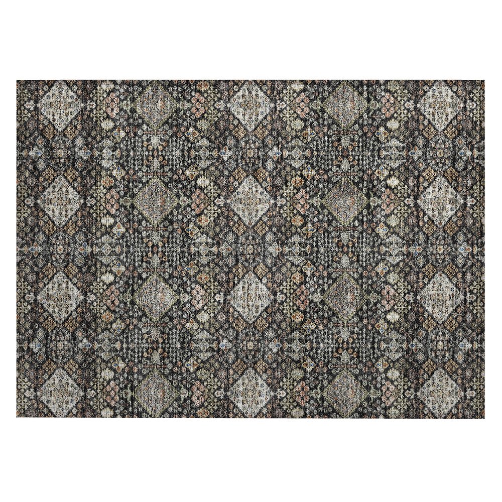 Machine Washable Indoor/Outdoor Chantille ACN2478 Black 1'8" x 2'6" Rug. Picture 1