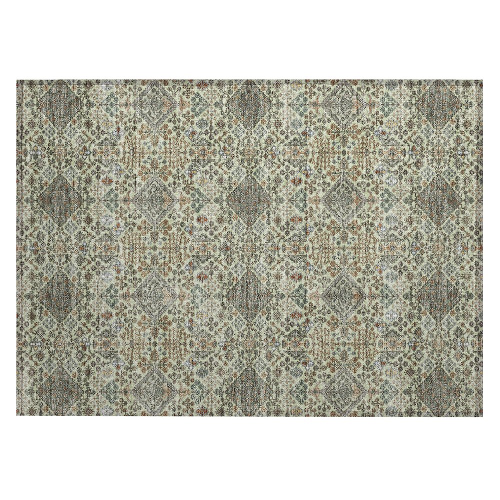 Machine Washable Indoor/Outdoor Chantille ACN2478 Green 1'8" x 2'6" Rug. Picture 1