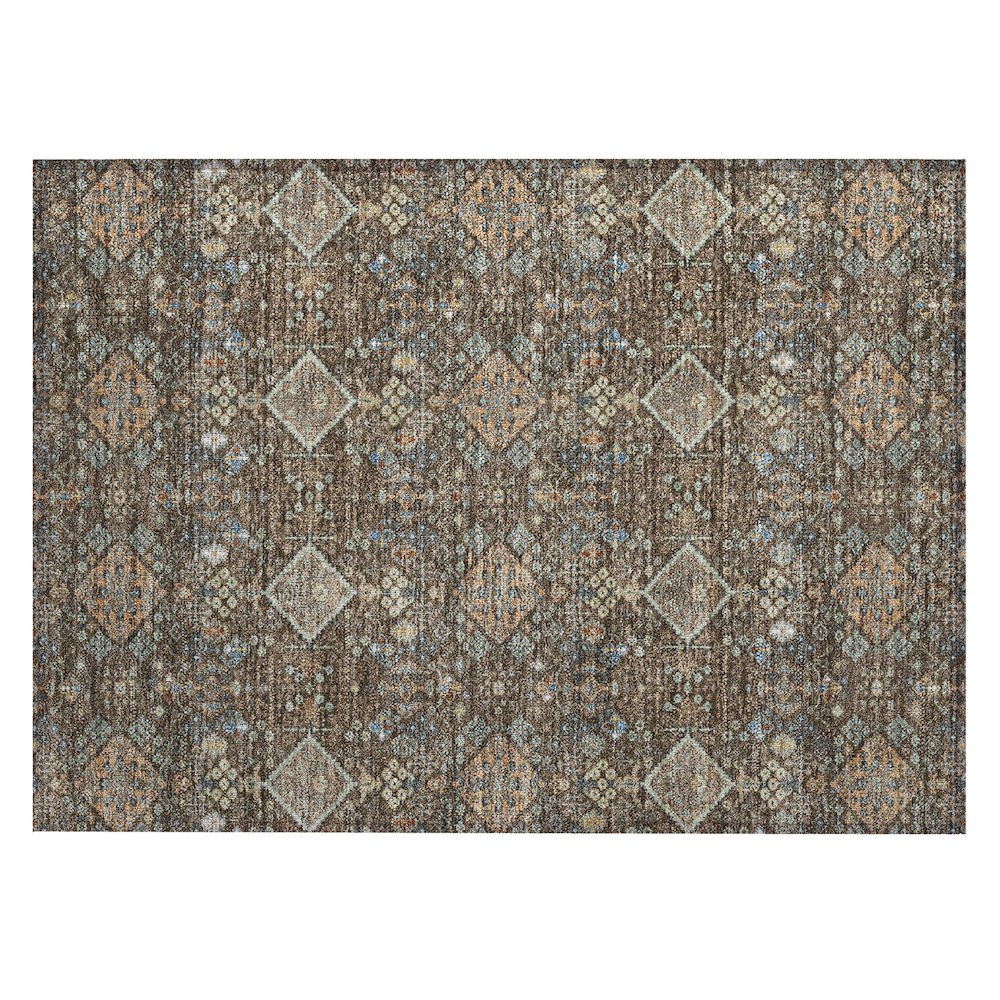 Machine Washable Indoor/Outdoor Chantille ACN2478 Brown 1'8" x 2'6" Rug. Picture 1