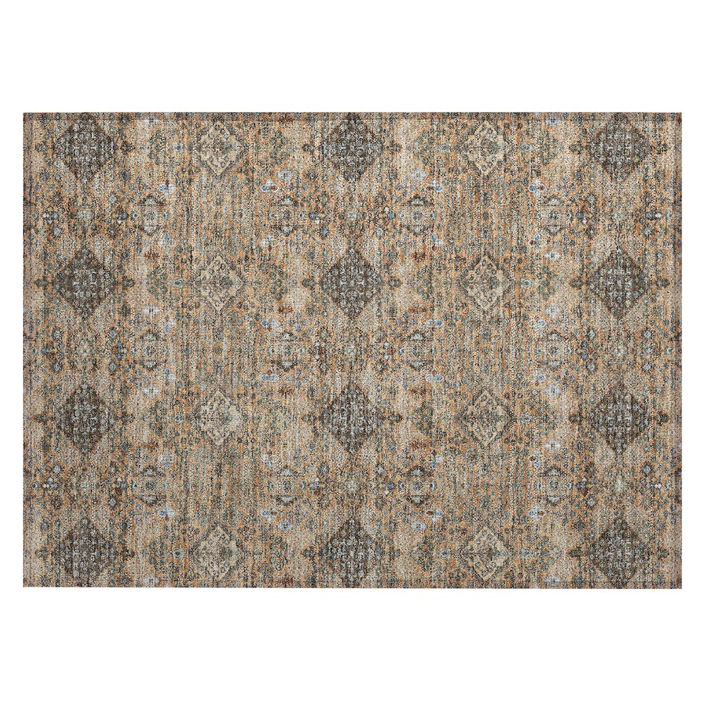 Machine Washable Indoor/Outdoor Chantille ACN2478 Orange 1'8" x 2'6" Rug. Picture 1