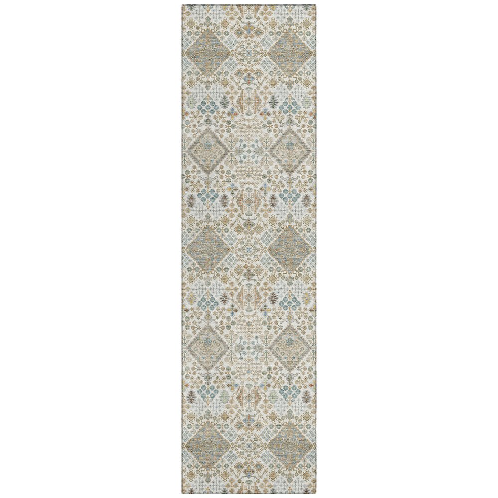 Machine Washable Indoor/Outdoor Chantille ACN2478 Ivory 2'3" x 7'6" Runner Rug. Picture 1