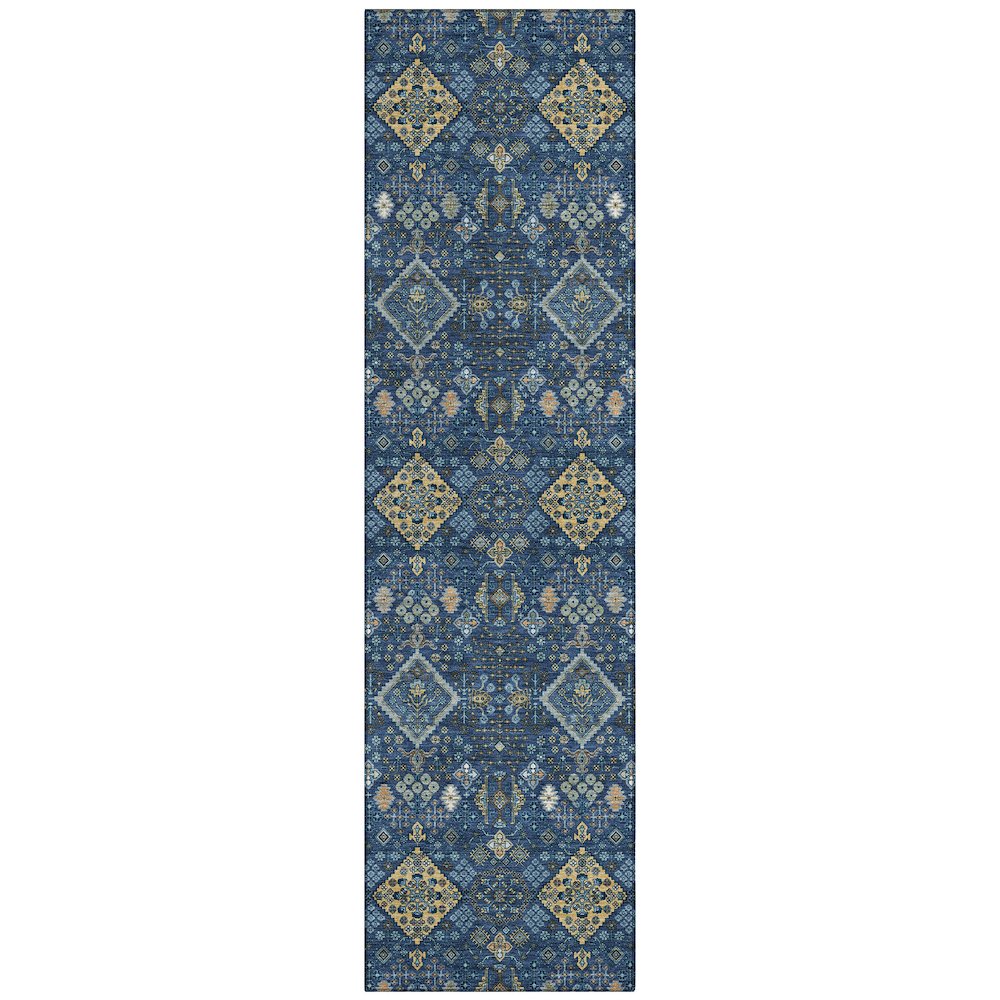 Machine Washable Indoor/Outdoor Chantille ACN2478 Blue 2'3" x 7'6" Runner Rug. Picture 1