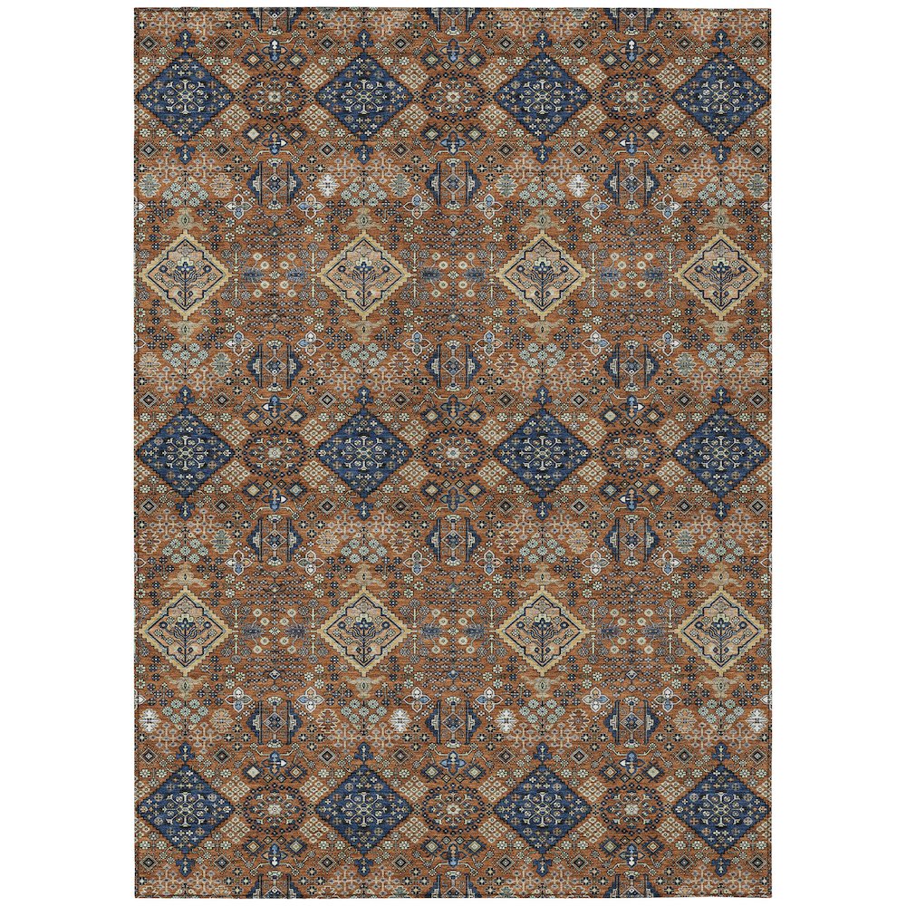 Machine Washable Indoor/Outdoor Chantille ACN2478 Orange 2'6" x 3'10" Rug. Picture 1