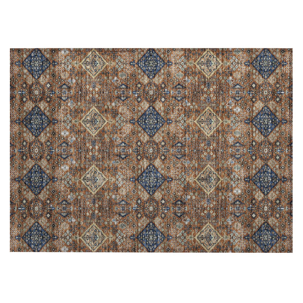 Machine Washable Indoor/Outdoor Chantille ACN2478 Orange 1'8" x 2'6" Rug. Picture 1