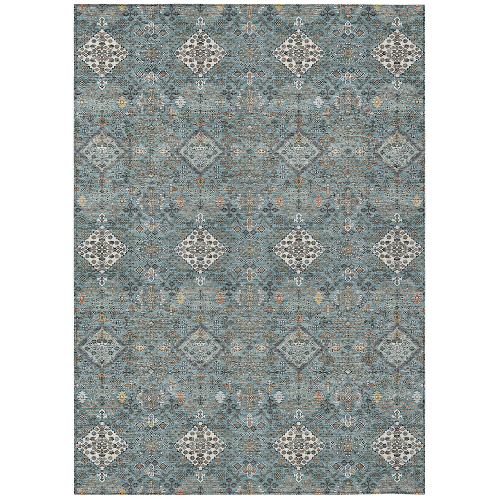 Machine Washable Indoor/Outdoor Chantille ACN2478 Teal 2'6" x 3'10" Rug. Picture 1