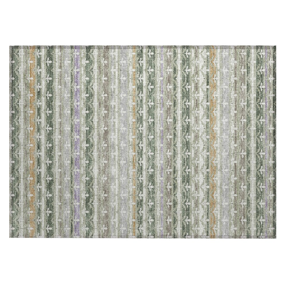 Machine Washable Indoor/Outdoor Chantille ACN2479 Green 1'8" x 2'6" Rug. Picture 1
