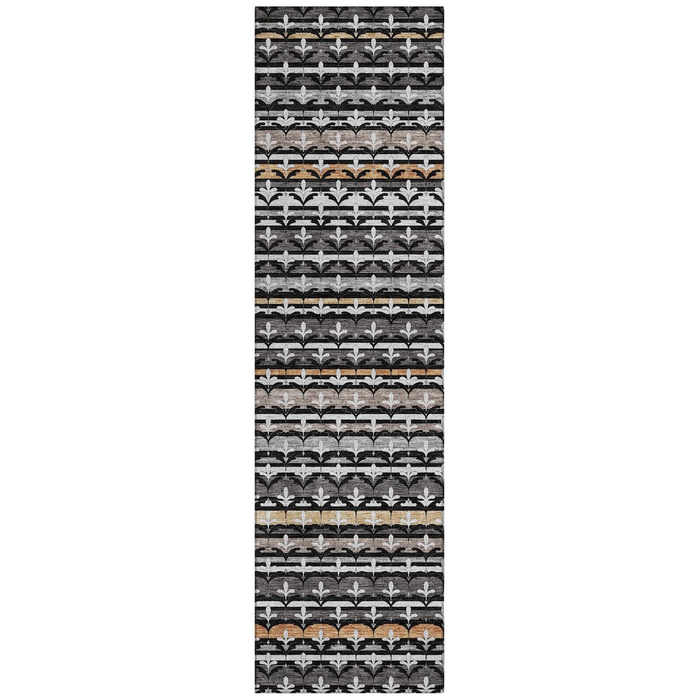 Machine Washable Indoor/Outdoor Chantille ACN2479 Black 2'3" x 7'6" Runner Rug. Picture 1