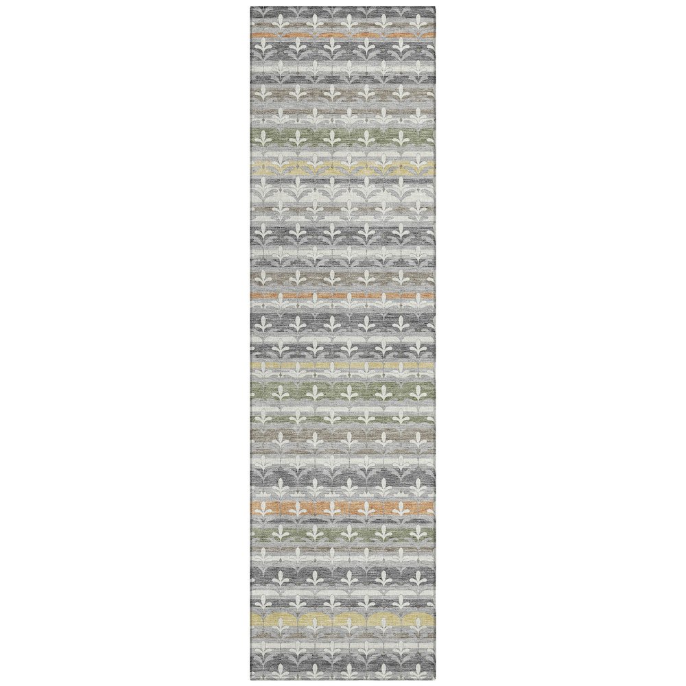 Machine Washable Indoor/Outdoor Chantille ACN2479 Gray 2'3" x 7'6" Runner Rug. Picture 1