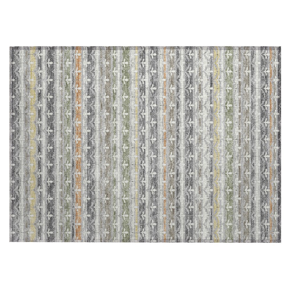 Machine Washable Indoor/Outdoor Chantille ACN2479 Gray 1'8" x 2'6" Rug. Picture 1