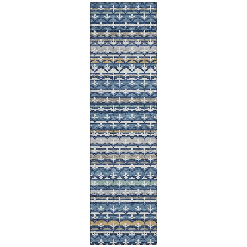 Machine Washable Indoor/Outdoor Chantille ACN2479 Blue 2'3" x 7'6" Runner Rug. Picture 1