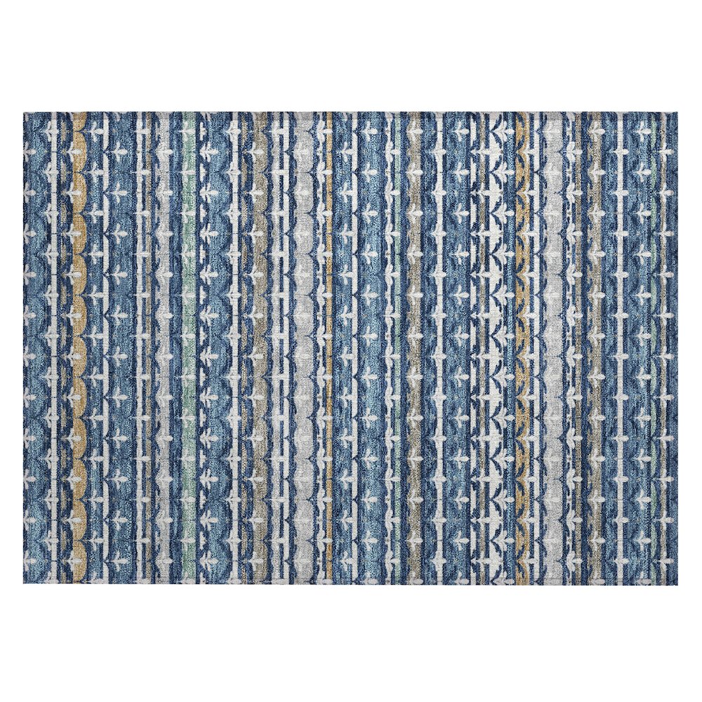 Machine Washable Indoor/Outdoor Chantille ACN2479 Blue 1'8" x 2'6" Rug. Picture 1