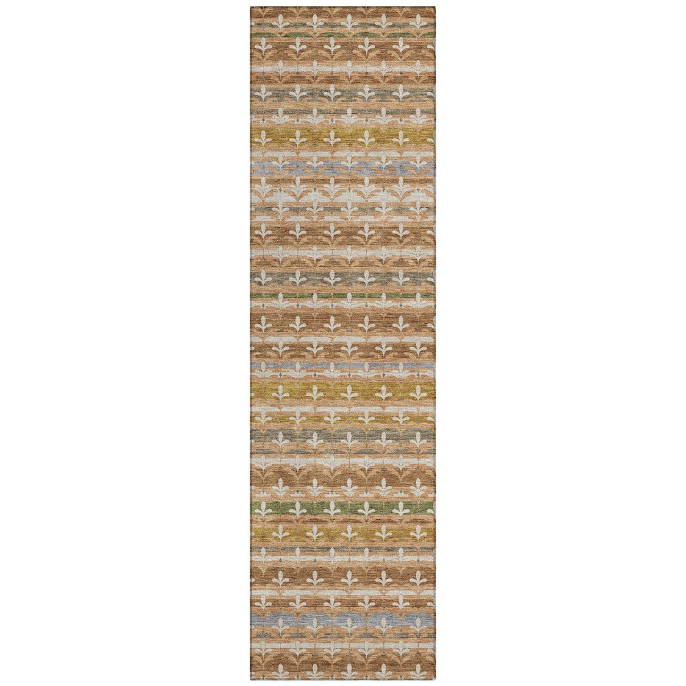 Machine Washable Indoor/Outdoor Chantille ACN2479 Orange 2'3" x 7'6" Runner Rug. Picture 1