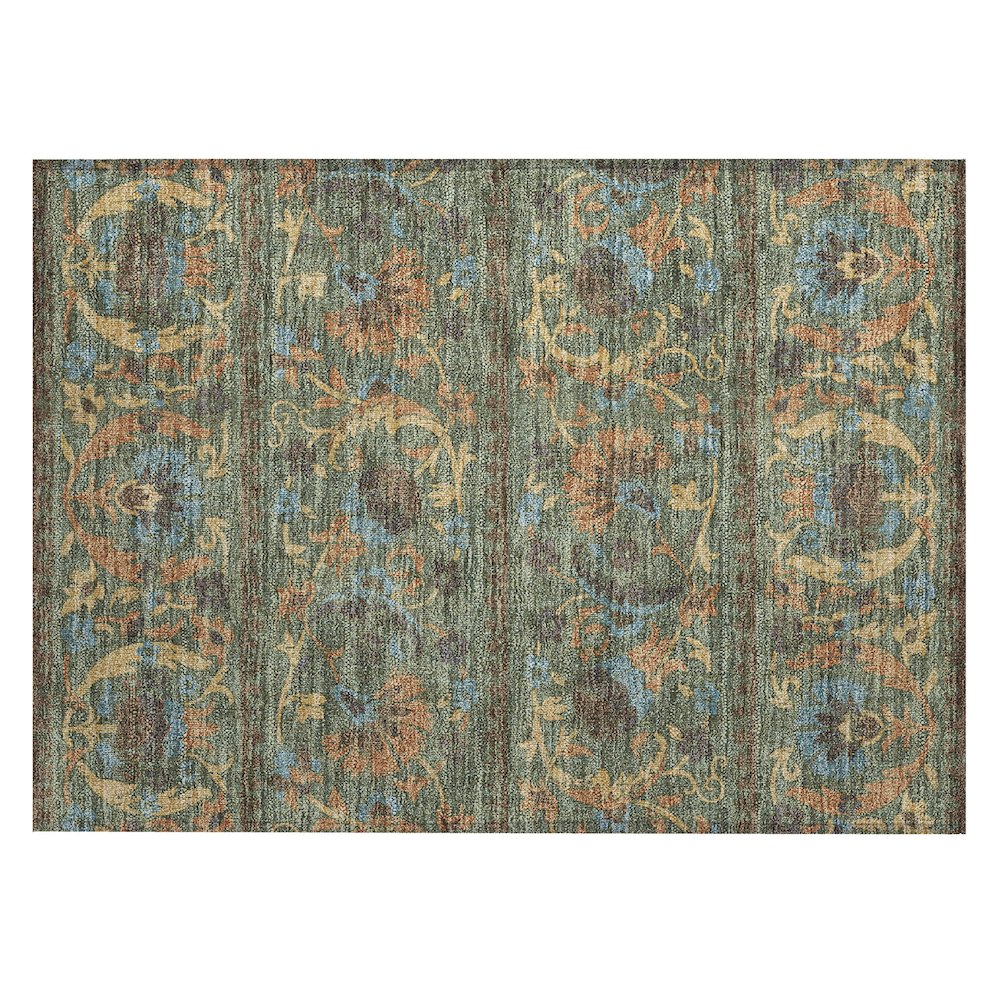 Machine Washable Indoor/Outdoor Chantille ACN2480 Green 1'8" x 2'6" Rug. Picture 1