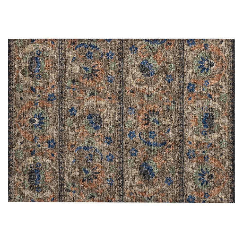Machine Washable Indoor/Outdoor Chantille ACN2480 Brown 1'8" x 2'6" Rug. Picture 1