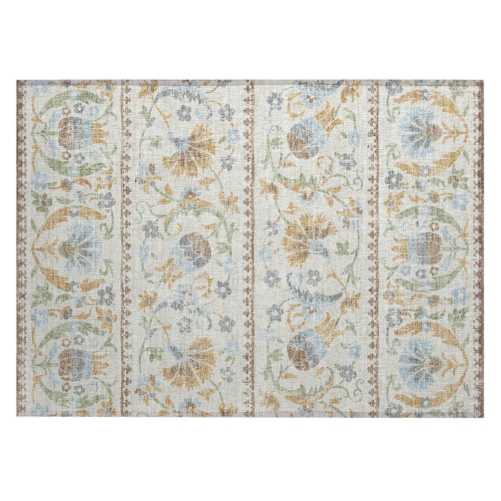 Machine Washable Indoor/Outdoor Chantille ACN2480 Ivory 1'8" x 2'6" Rug. Picture 1