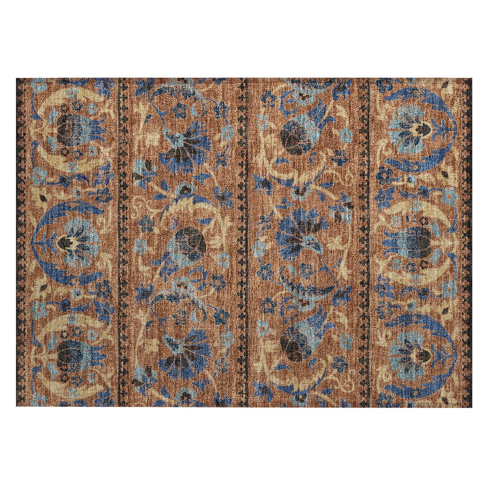 Machine Washable Indoor/Outdoor Chantille ACN2480 Orange 1'8" x 2'6" Rug. Picture 1