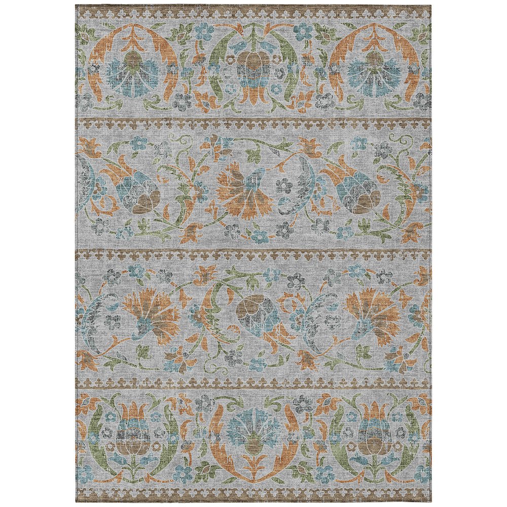 Machine Washable Indoor/Outdoor Chantille ACN2480 Gray 2'6" x 3'10" Rug. Picture 1