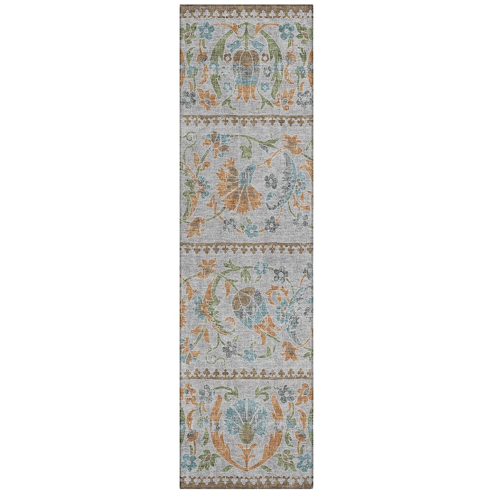 Machine Washable Indoor/Outdoor Chantille ACN2480 Gray 2'3" x 7'6" Runner Rug. Picture 1