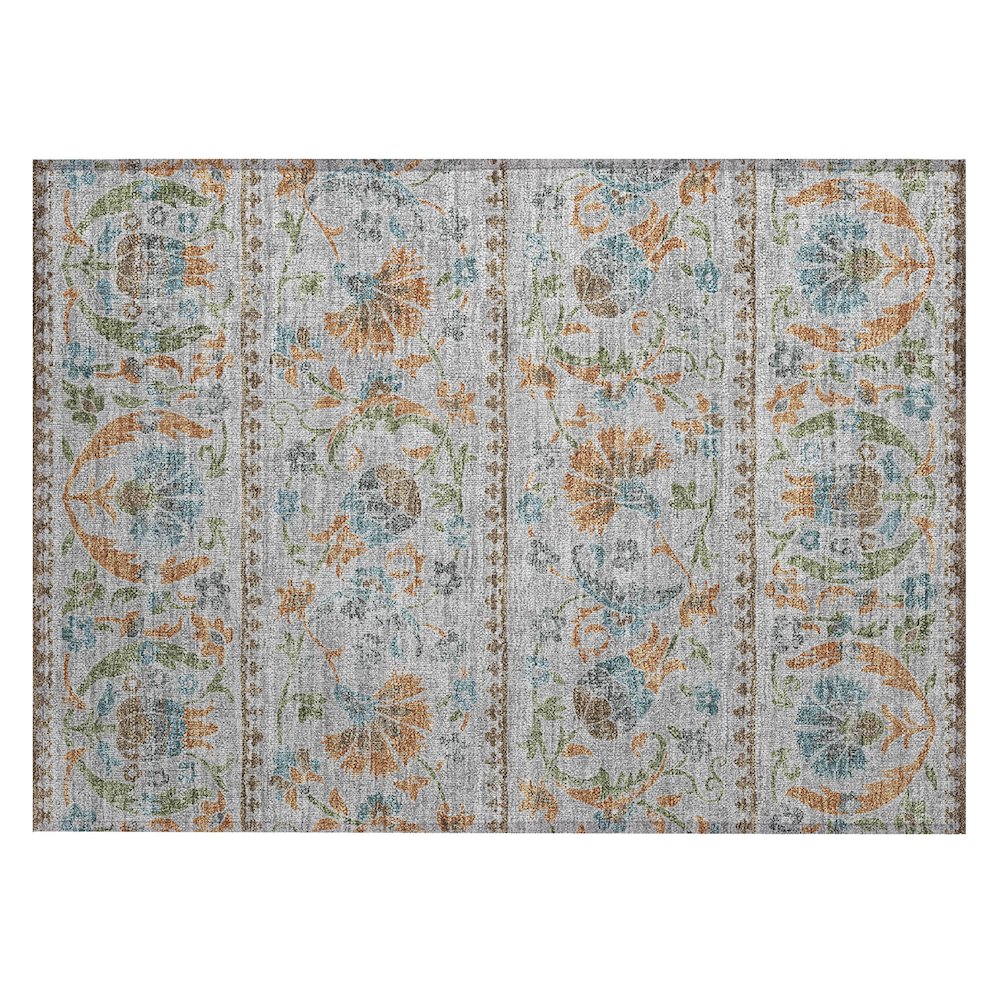 Machine Washable Indoor/Outdoor Chantille ACN2480 Gray 1'8" x 2'6" Rug. Picture 1