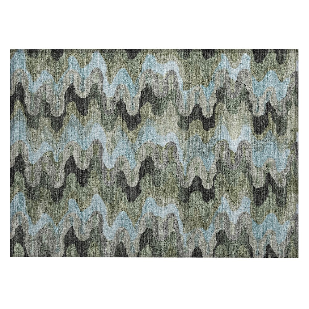 Machine Washable Indoor/Outdoor Chantille ACN2481 Green 1'8" x 2'6" Rug. Picture 1
