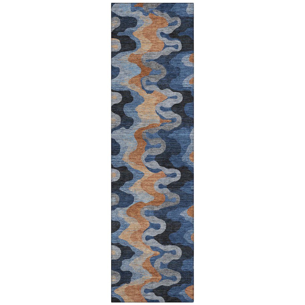 Machine Washable Indoor/Outdoor Chantille ACN2481 Blue 2'3" x 7'6" Runner Rug. Picture 1