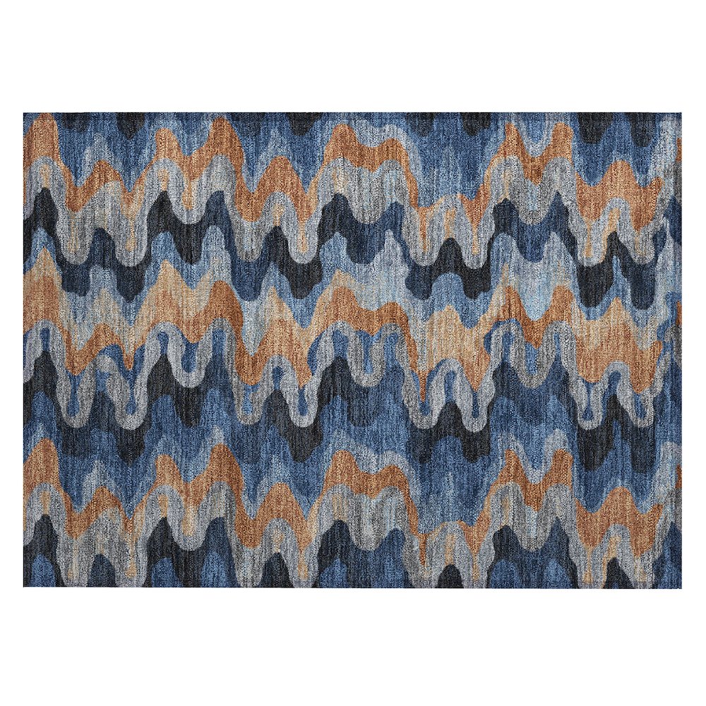 Machine Washable Indoor/Outdoor Chantille ACN2481 Blue 1'8" x 2'6" Rug. Picture 1