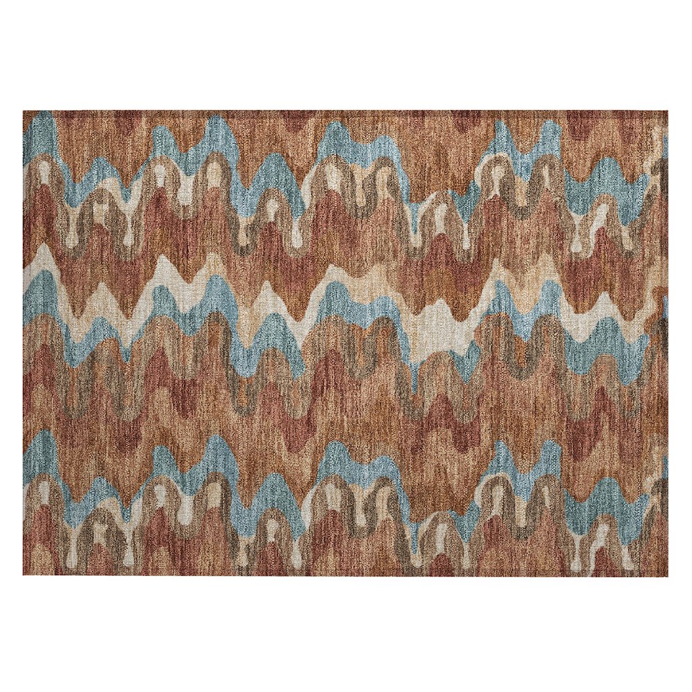 Machine Washable Indoor/Outdoor Chantille ACN2481 Orange 1'8" x 2'6" Rug. Picture 1