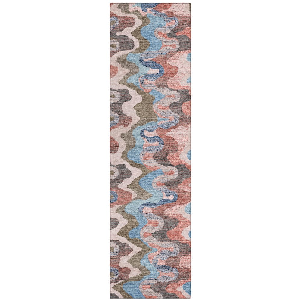 Machine Washable Indoor/Outdoor Chantille ACN2481 Pink 2'3" x 7'6" Runner Rug. Picture 1