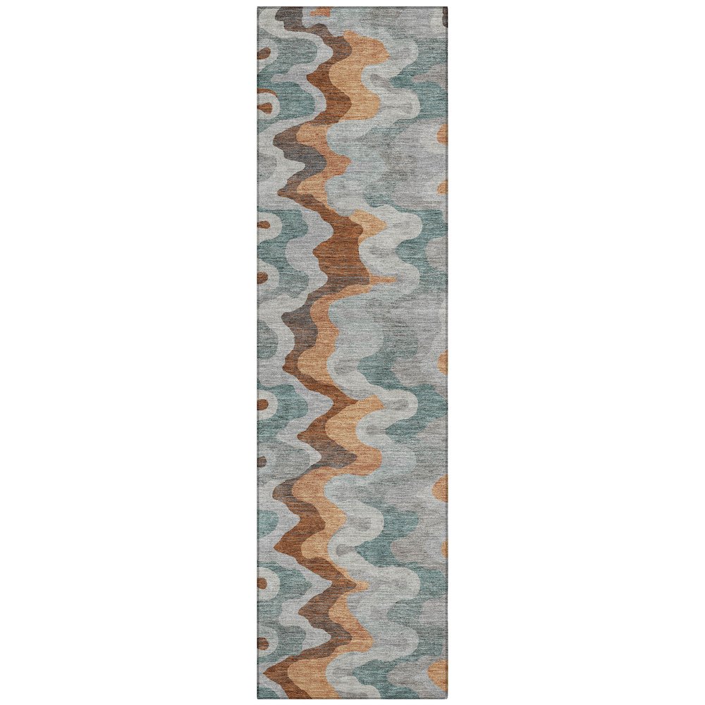 Machine Washable Indoor/Outdoor Chantille ACN2481 Gray 2'3" x 7'6" Runner Rug. Picture 1