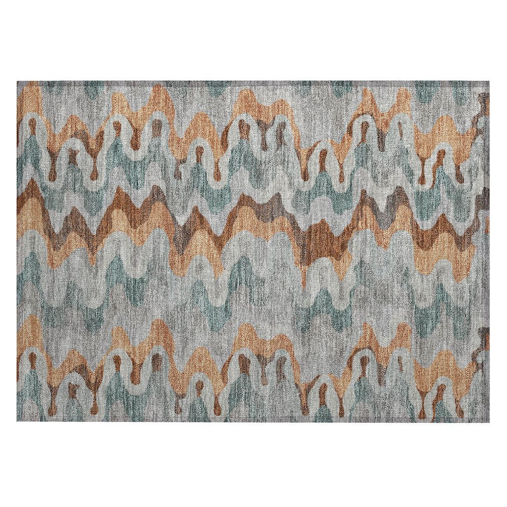 Machine Washable Indoor/Outdoor Chantille ACN2481 Gray 1'8" x 2'6" Rug. Picture 1