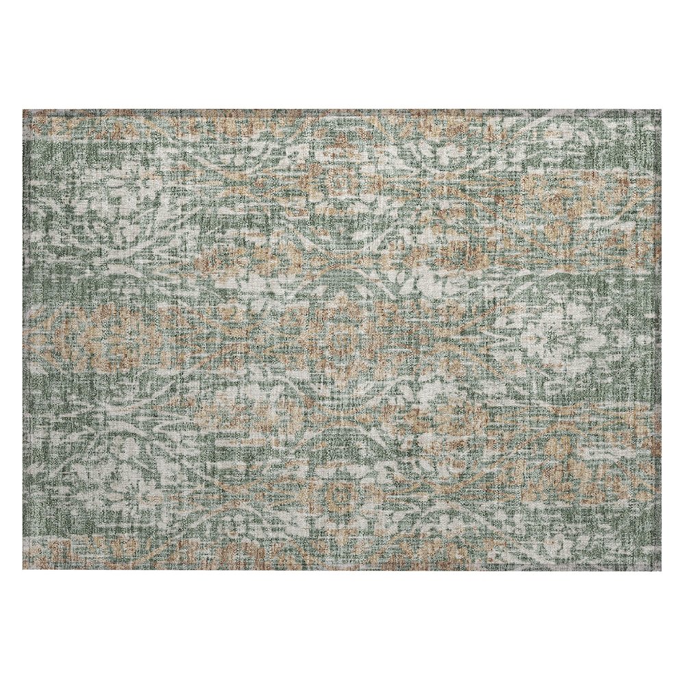 Machine Washable Indoor/Outdoor Chantille ACN2482 Green 1'8" x 2'6" Rug. Picture 1