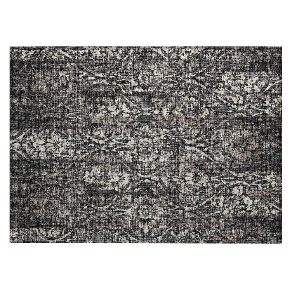 Machine Washable Indoor/Outdoor Chantille ACN2482 Black 1'8" x 2'6" Rug. Picture 1