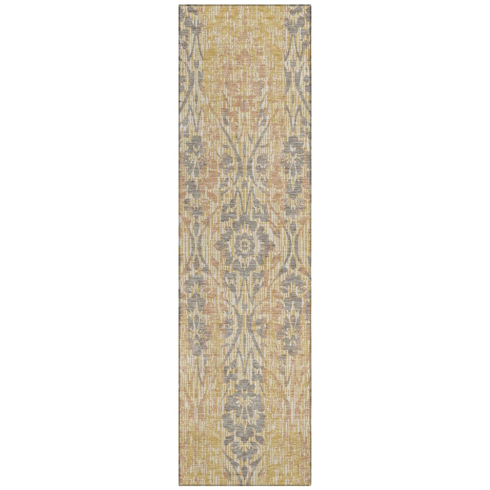 Machine Washable Indoor/Outdoor Chantille ACN2482 Gold 2'3" x 7'6" Runner Rug. Picture 1