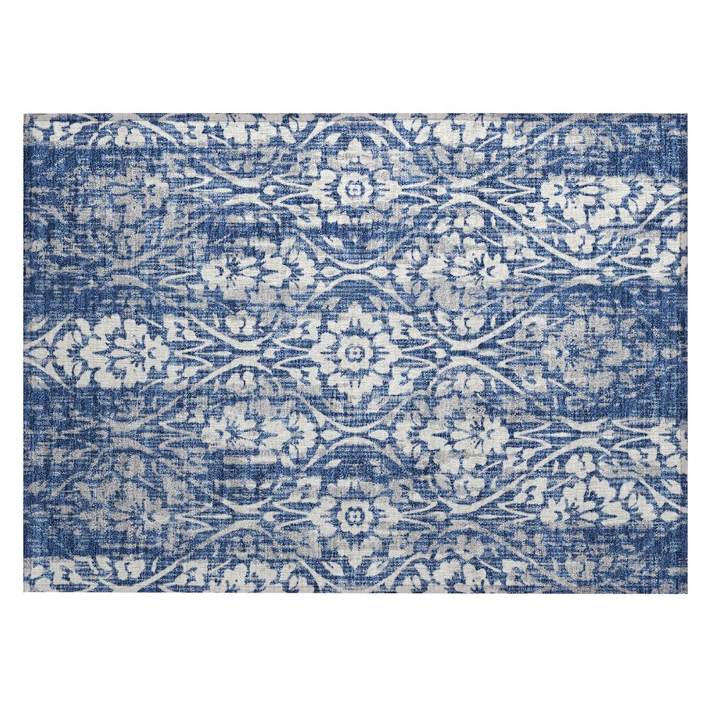 Machine Washable Indoor/Outdoor Chantille ACN2482 Blue 1'8" x 2'6" Rug. Picture 1
