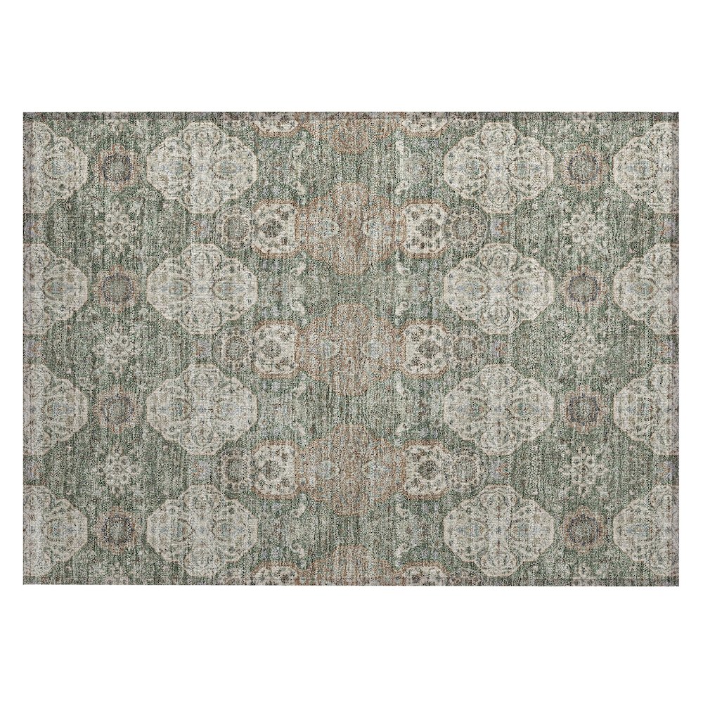 Machine Washable Indoor/Outdoor Chantille ACN2483 Green 1'8" x 2'6" Rug. Picture 1
