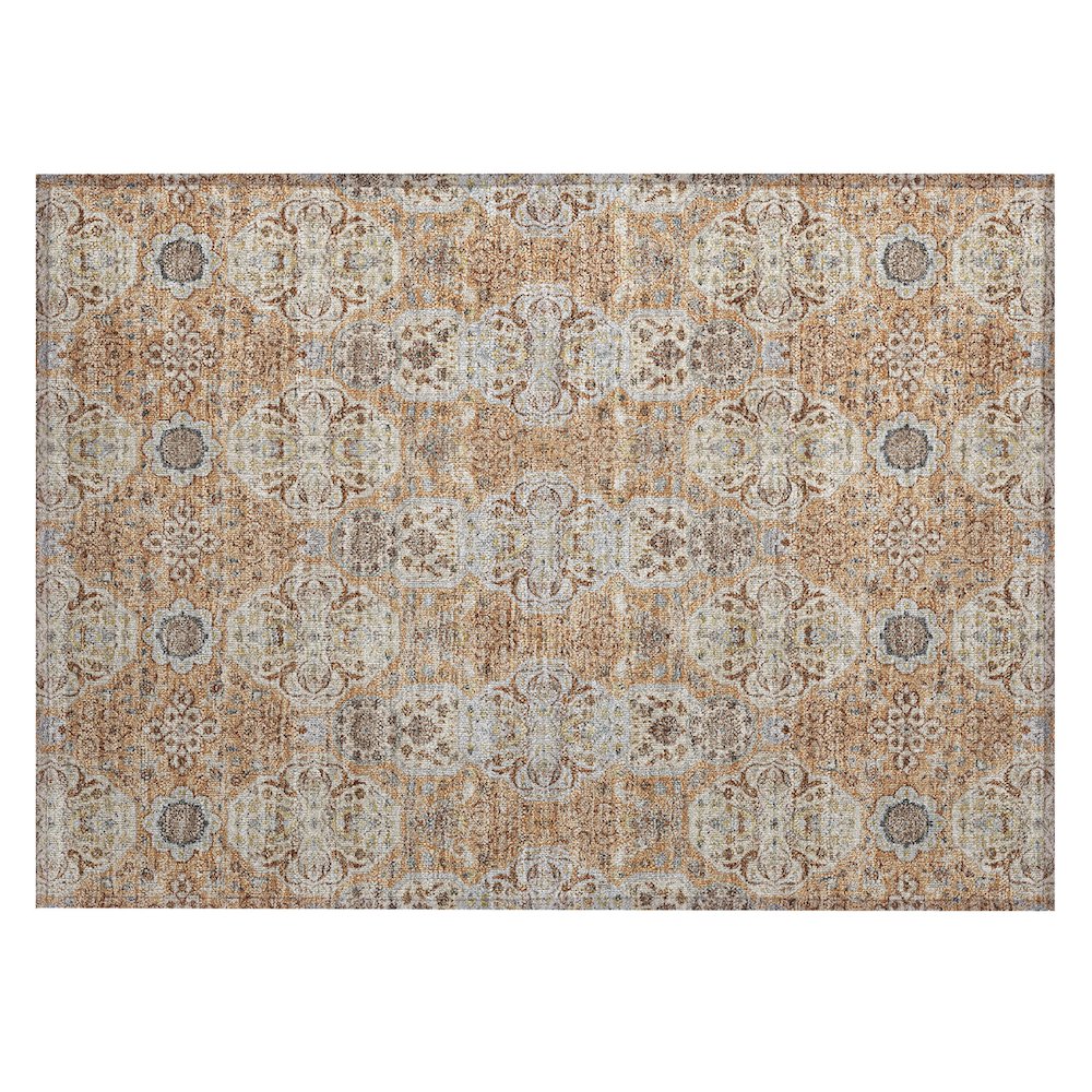 Machine Washable Indoor/Outdoor Chantille ACN2483 Orange 1'8" x 2'6" Rug. Picture 1