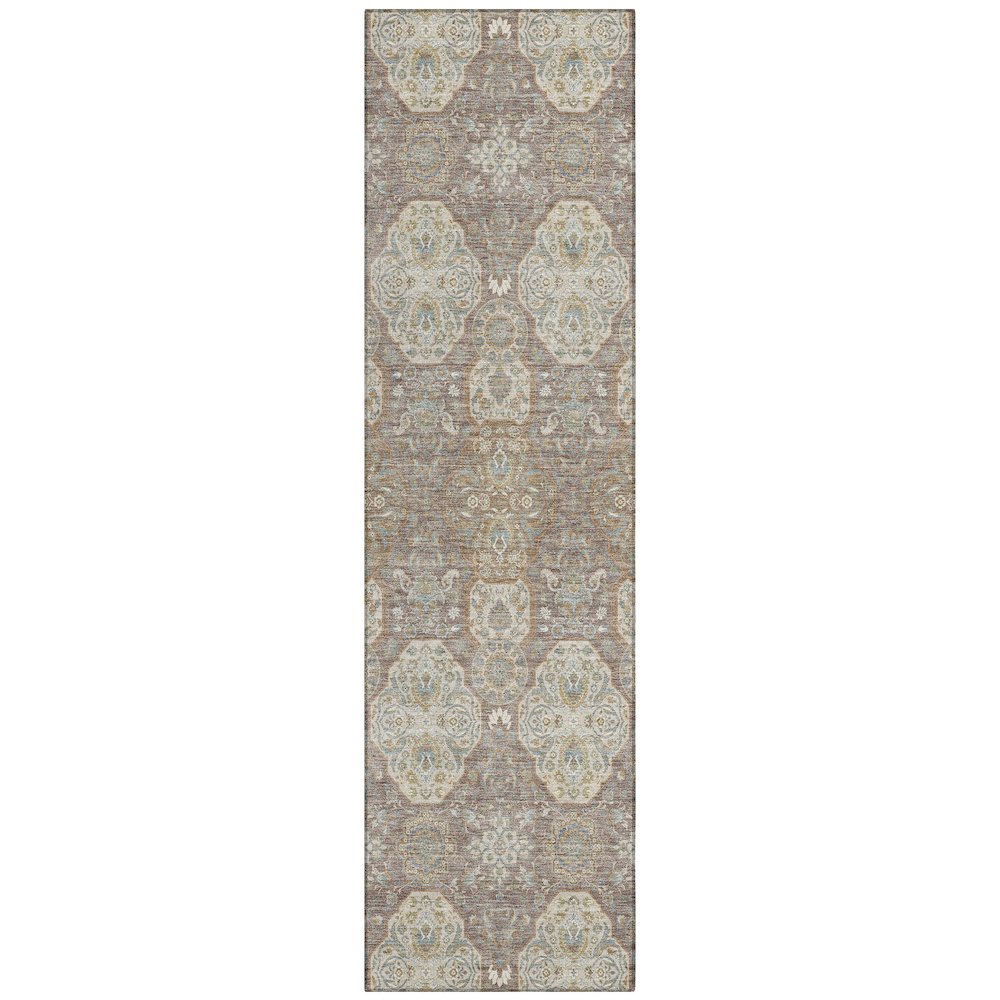 Machine Washable Indoor/Outdoor Chantille ACN2483 Brown 2'3" x 7'6" Runner Rug. Picture 1