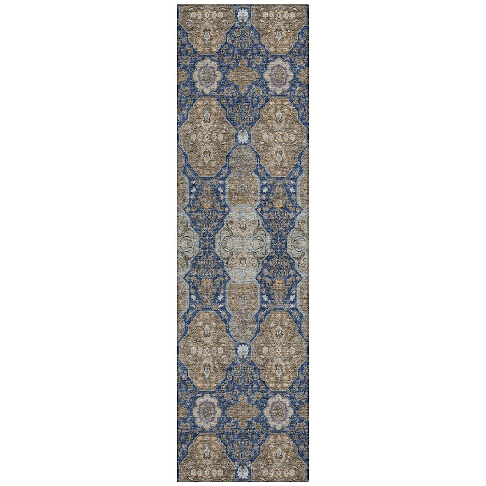 Machine Washable Indoor/Outdoor Chantille ACN2483 Blue 2'3" x 7'6" Runner Rug. Picture 1