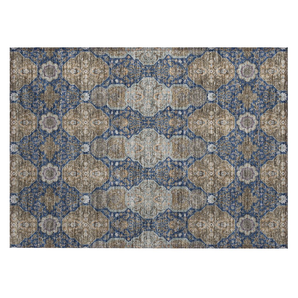Machine Washable Indoor/Outdoor Chantille ACN2483 Blue 1'8" x 2'6" Rug. Picture 1