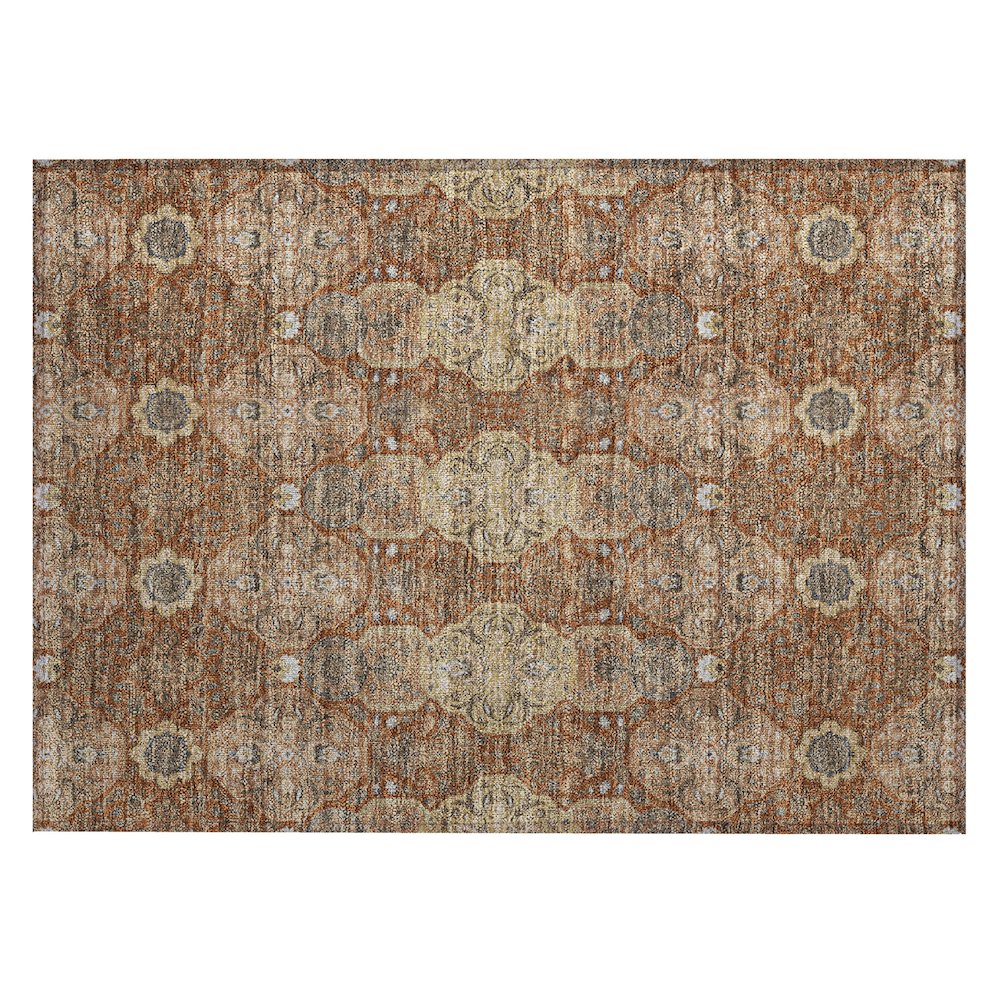 Machine Washable Indoor/Outdoor Chantille ACN2483 Orange 1'8" x 2'6" Rug. Picture 1