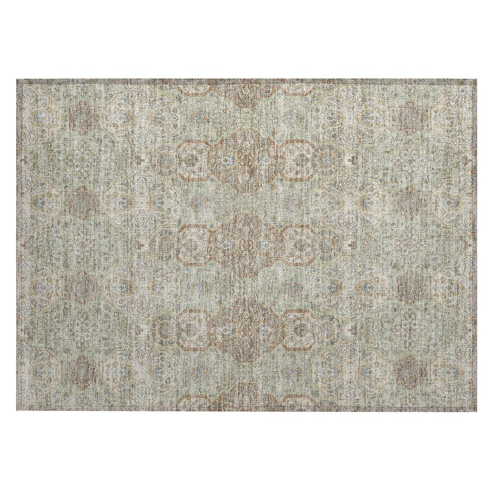 Machine Washable Indoor/Outdoor Chantille ACN2483 Green 1'8" x 2'6" Rug. Picture 1