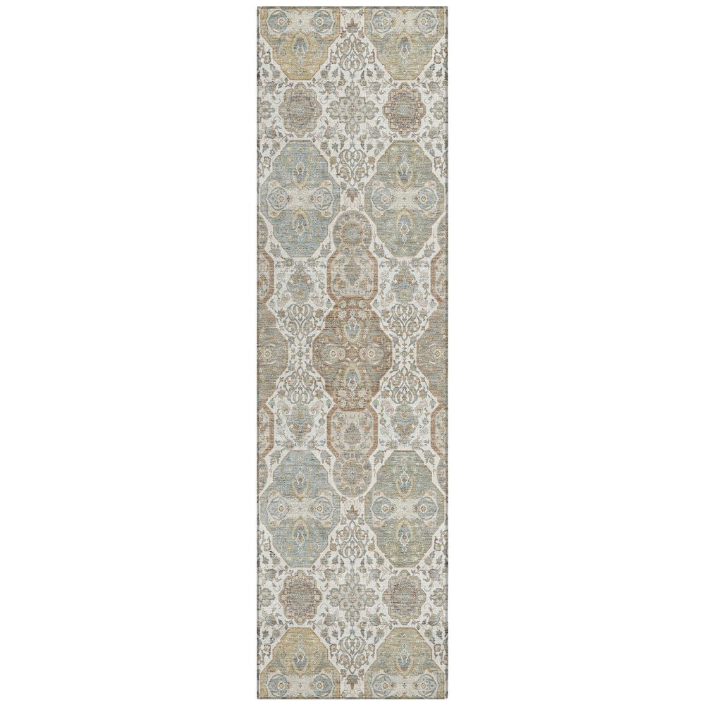 Machine Washable Indoor/Outdoor Chantille ACN2484 Ivory 2'3" x 7'6" Runner Rug. Picture 1